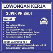 Lowongan Kerja Supir Jakarta Barat Cengkareng